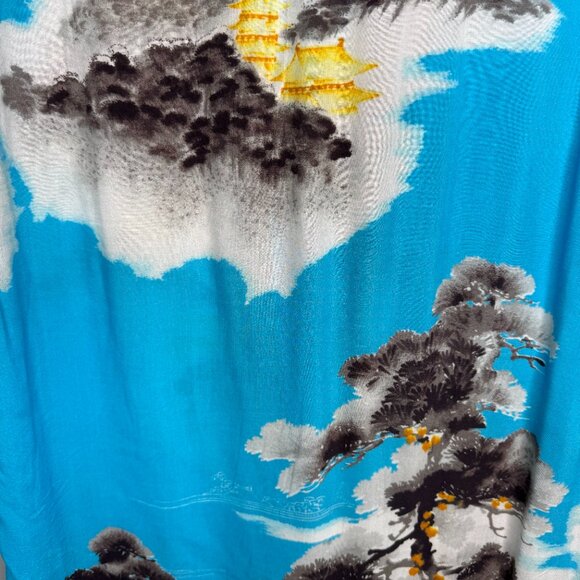 All Saints Standard Fit Blue Resort Shirt - Picture 3 of 6